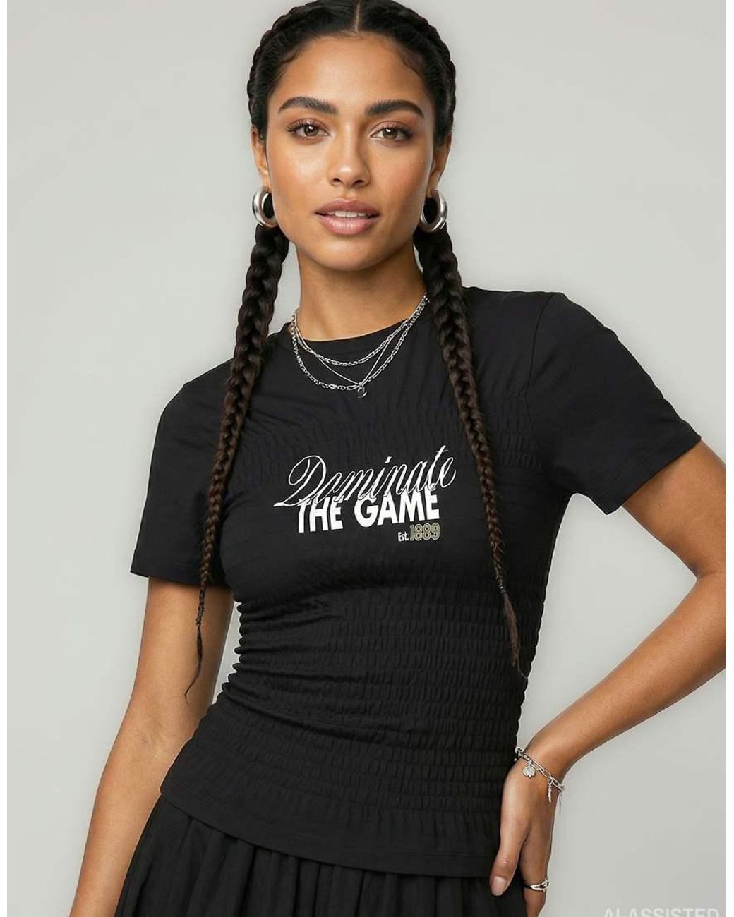 HYPEDROP Aangerimpelde Top in het Black