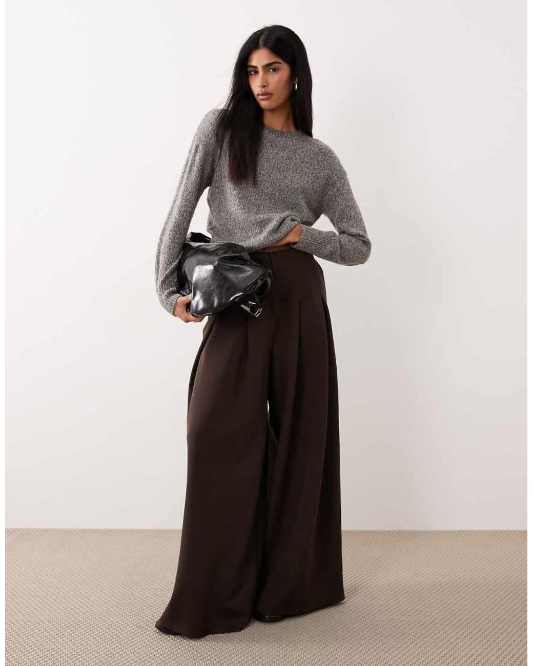 Mango Gray Wool Mix Crew Neck Jumper