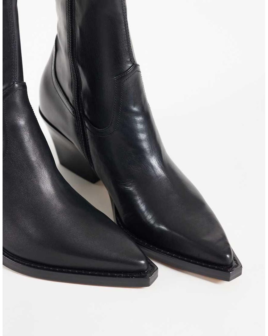 Dolce Vita Black Rutger Western Mid Ankle Boots