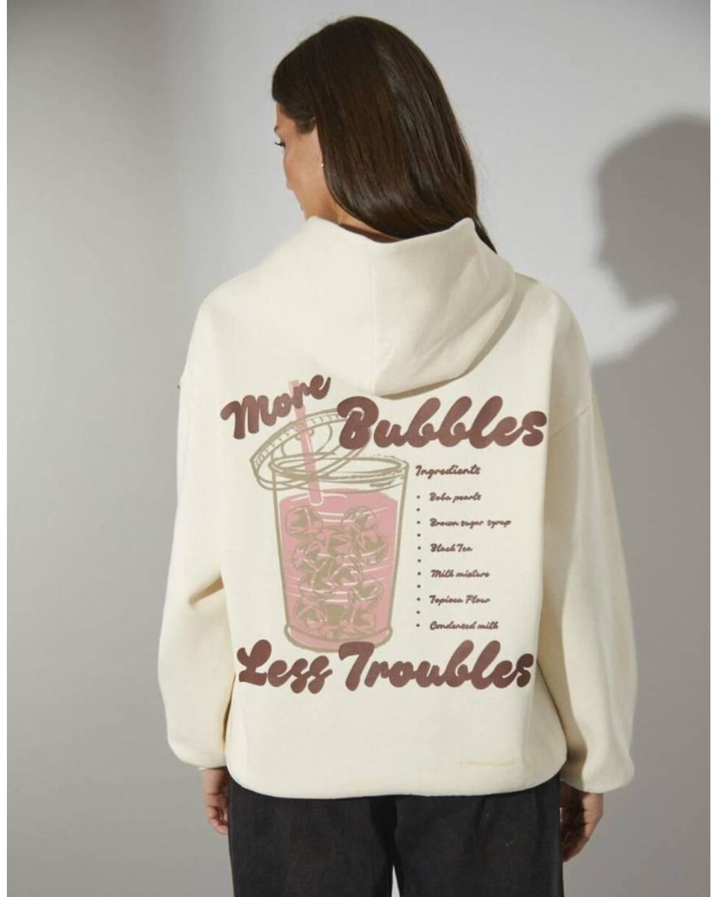 South Beach Natural Bubble And Tea Hoodie