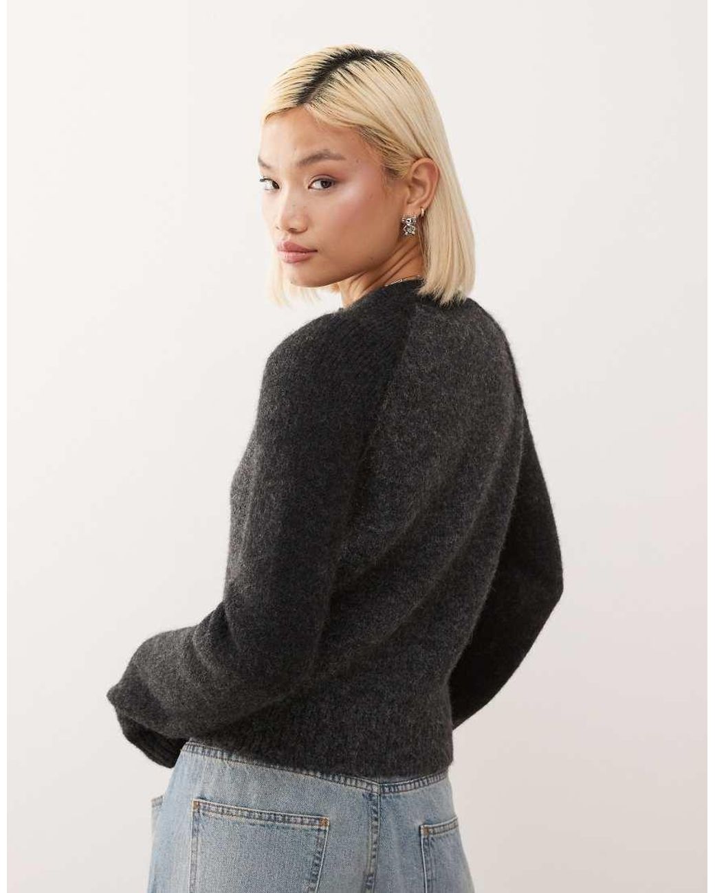 Weekday Black Wool-blend Fitted Cardigan