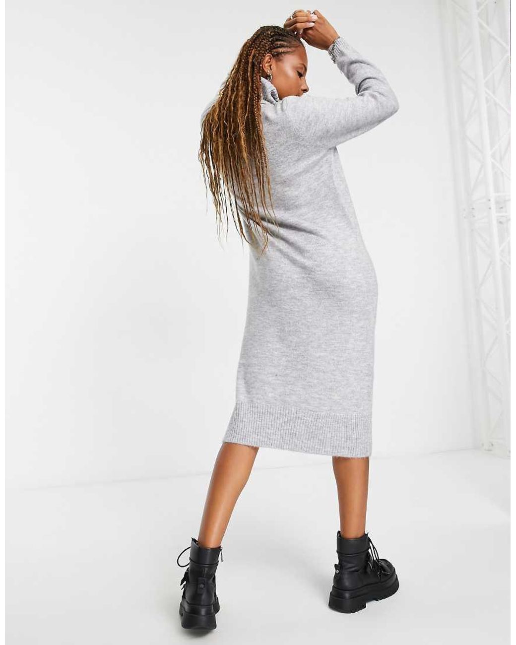 ONLY White Roll Neck Midi Jumper Dress