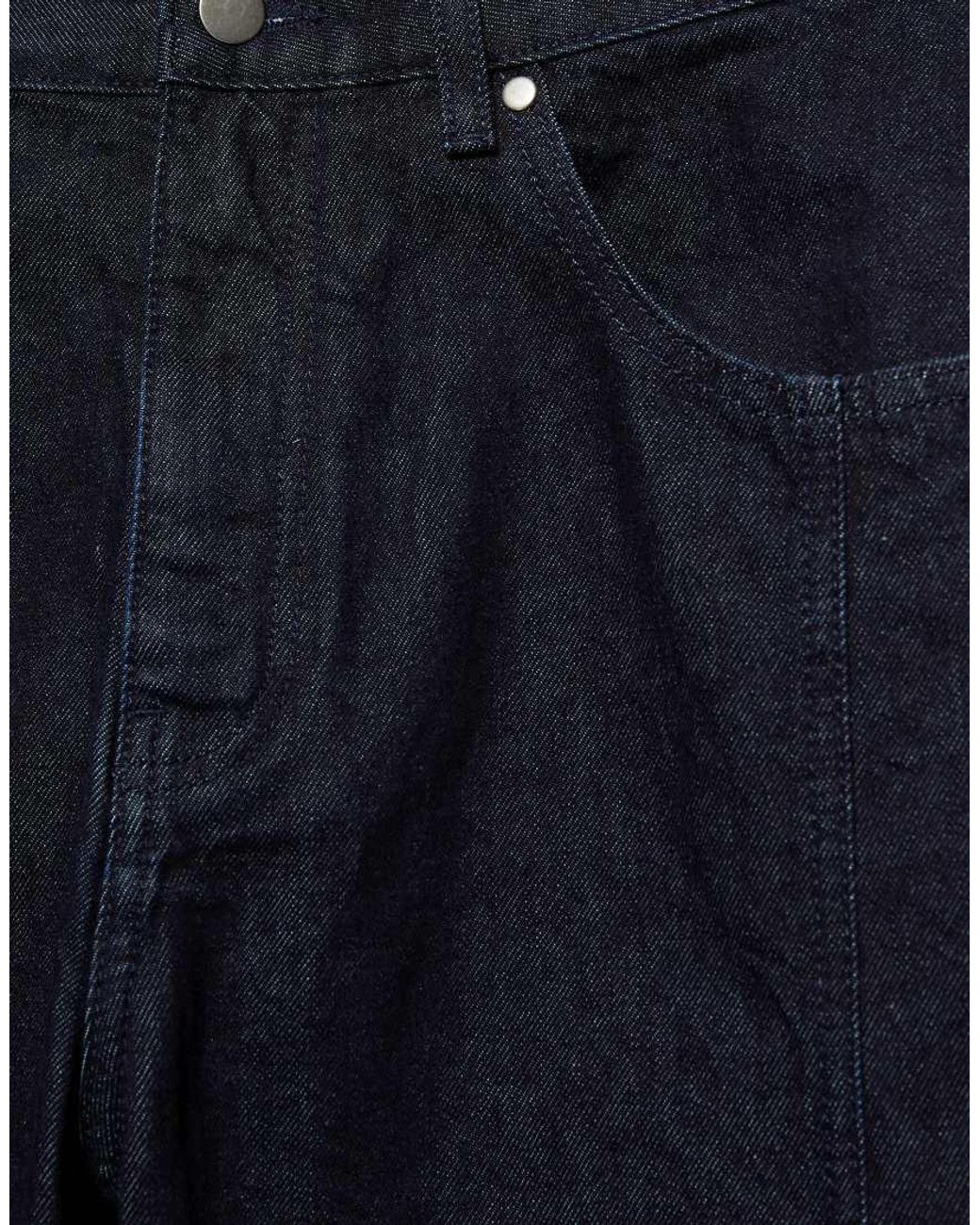 Pull&Bear Black Front Seam Barrel Jeans for men