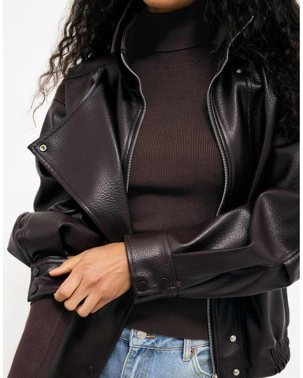 NA-KD Blue Long Sleeve Turtleneck Ribbed Knitted Top