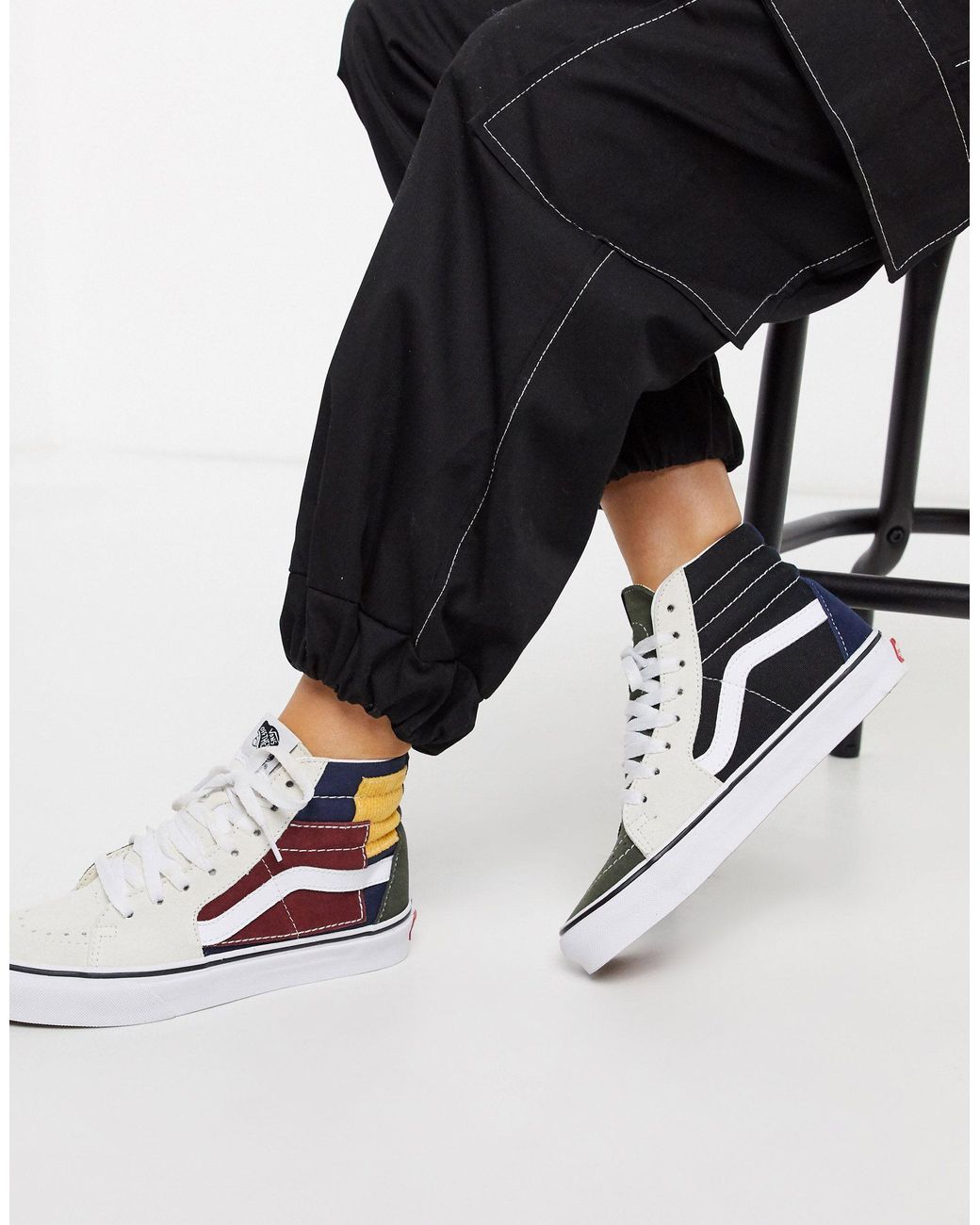 Vans Patchwork Sk8 Hi Sneakers | Lyst