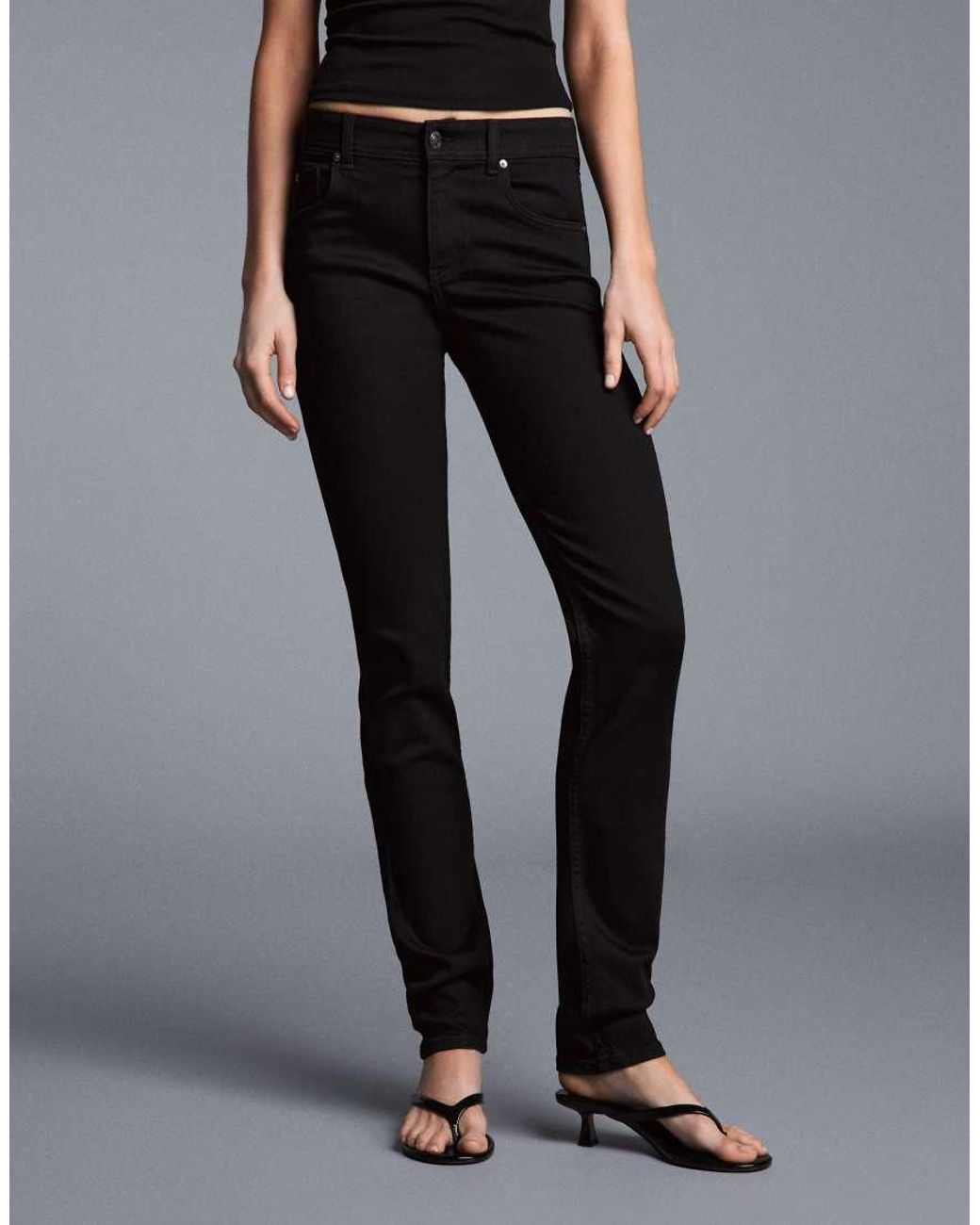 Bershka Gray High-Waist Skinny Jeans