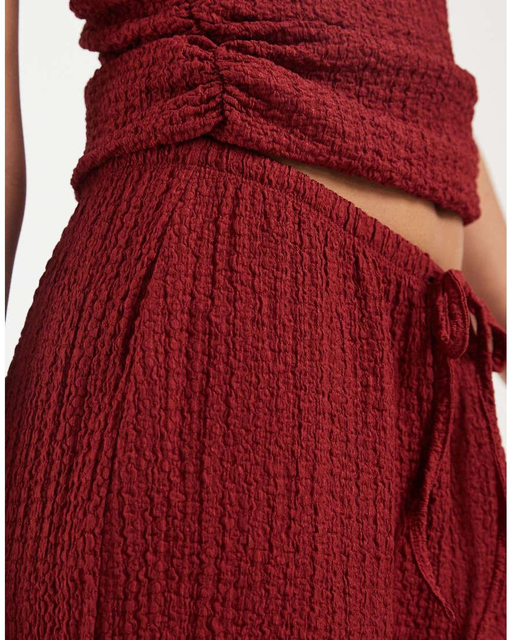 ONLY High Waist Crinkle Textured Trousers Co-Ord