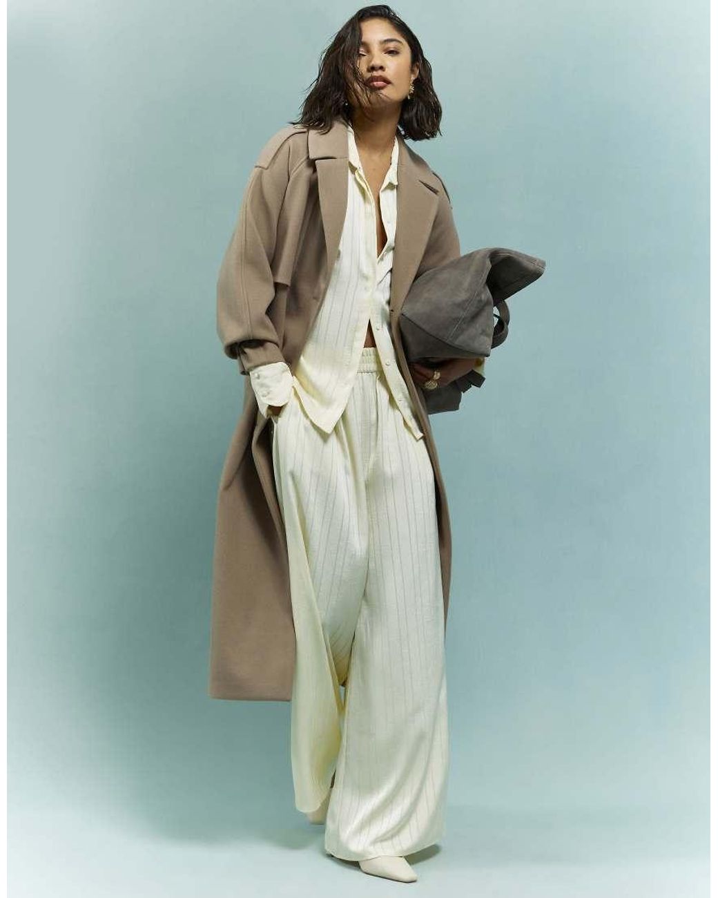 River Island White Stripe Blouse