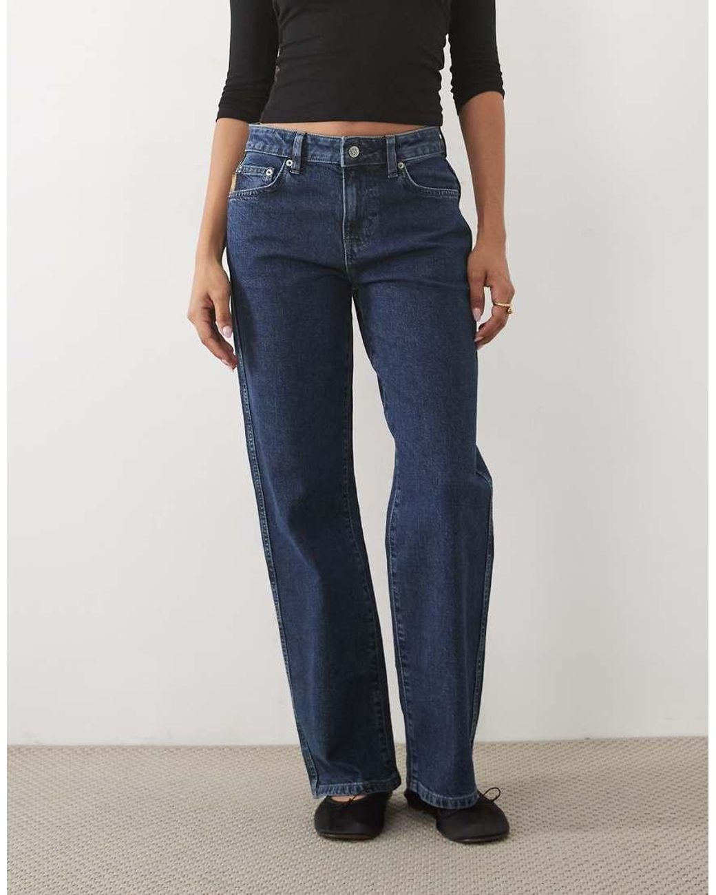 ASOS Blue Asos Design Petite Comfort Stretch Straight Leg Jean