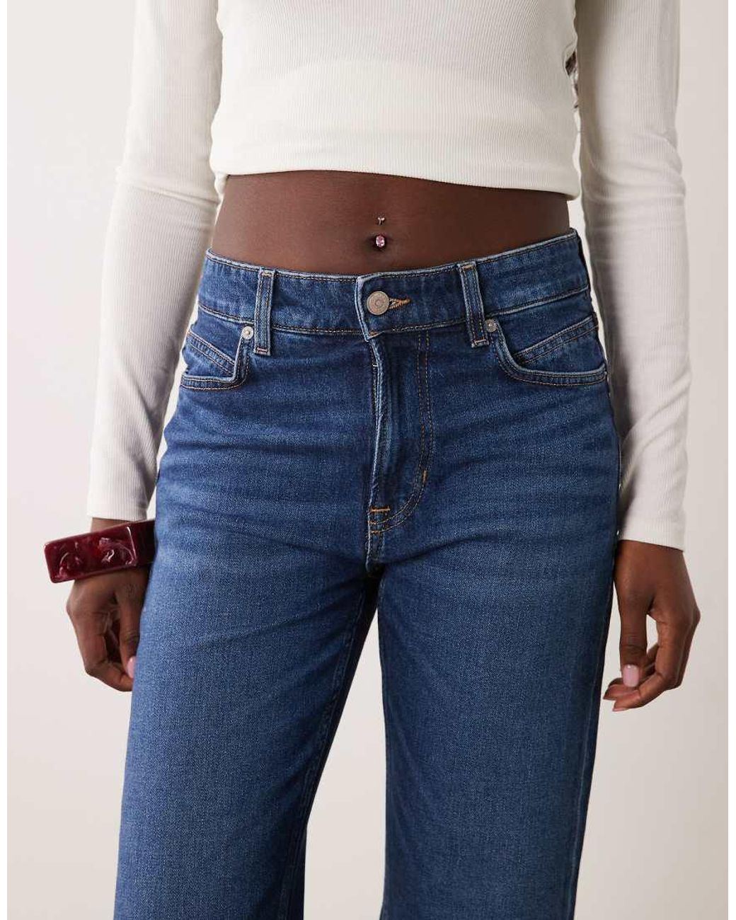 Boss Blue Rinse Wash Wide Leg Jeans
