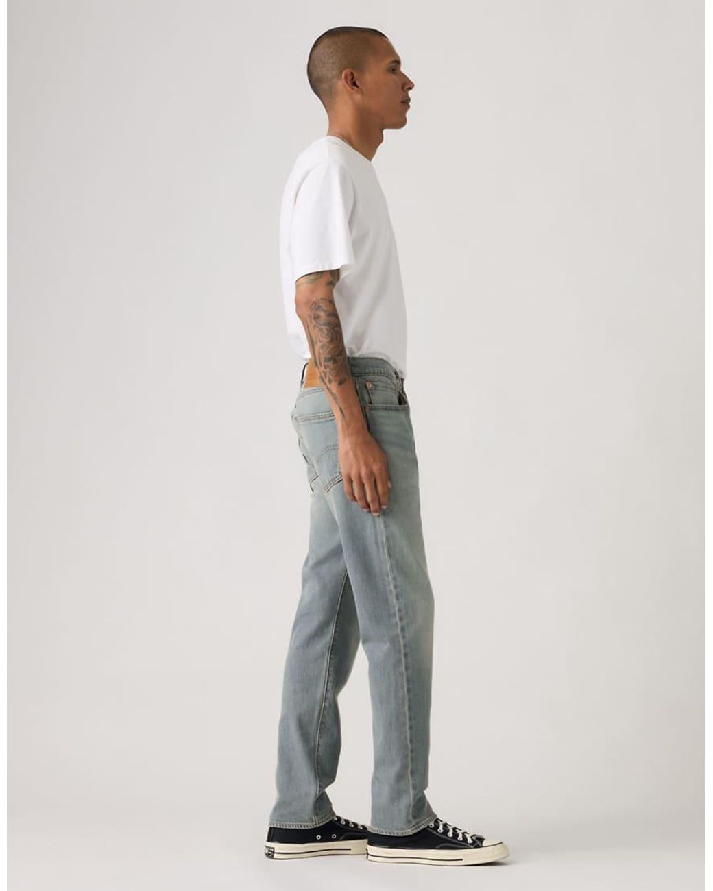 Levi's White 502 Tapered Fit Jeans for men