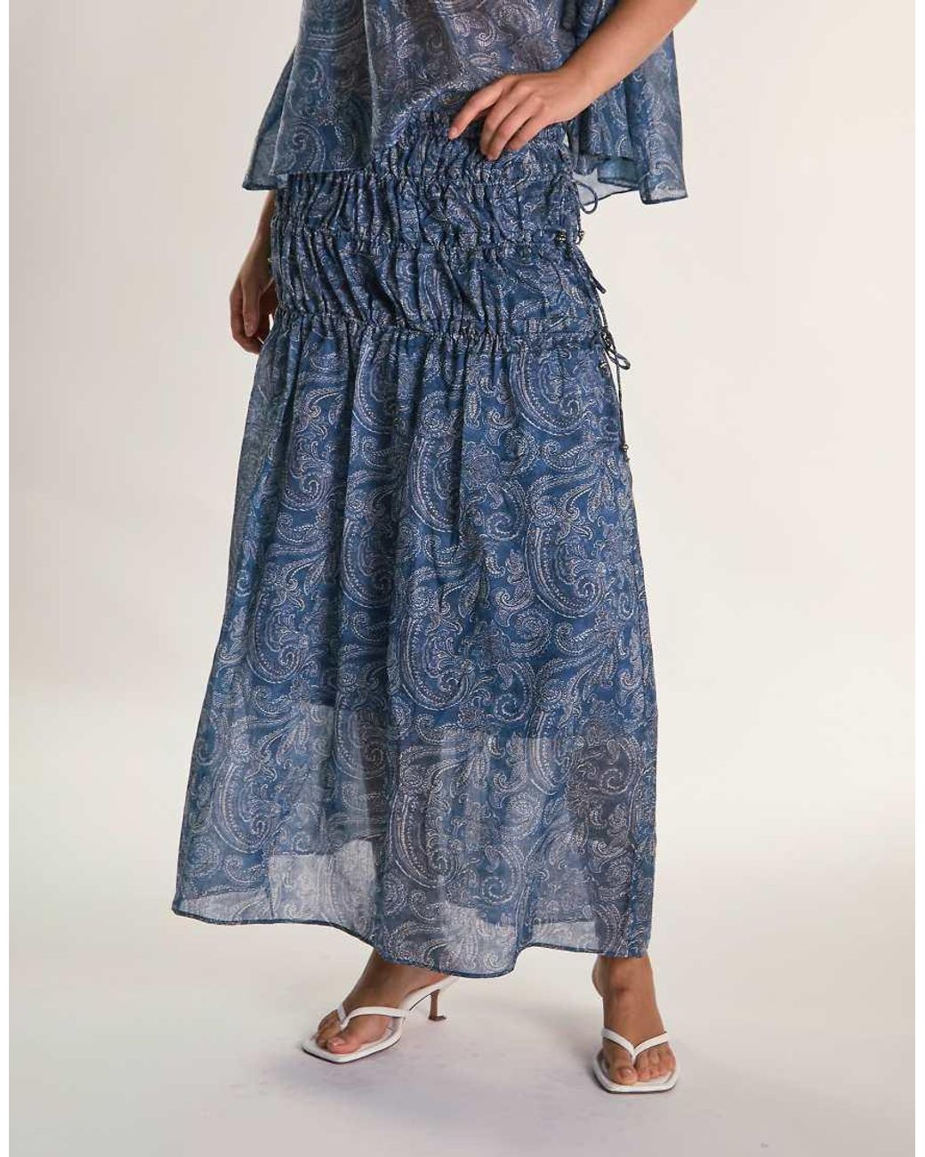 Glamorous Blue Boho Maxi Skirt