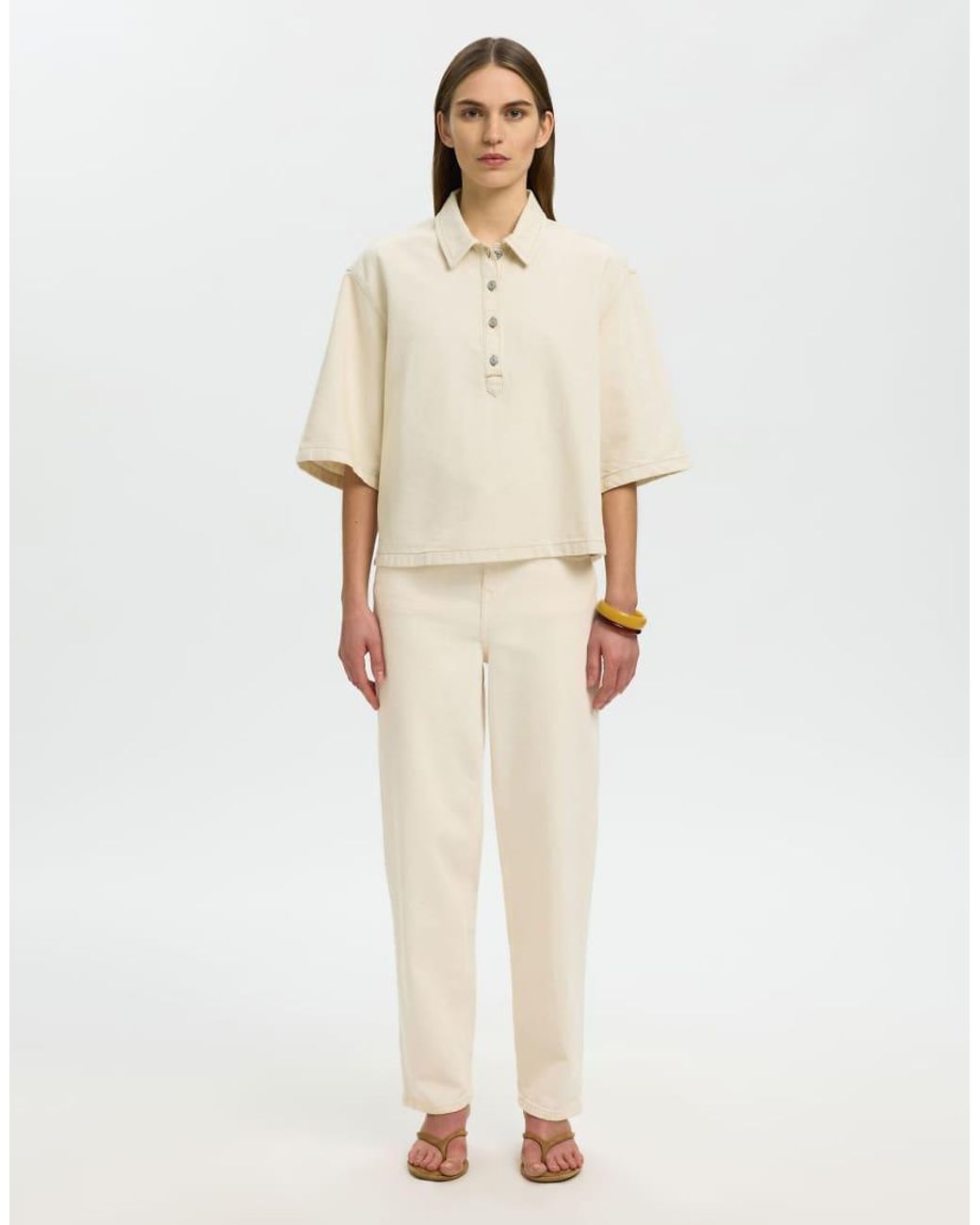 SELECTED Natural Polo Shirt