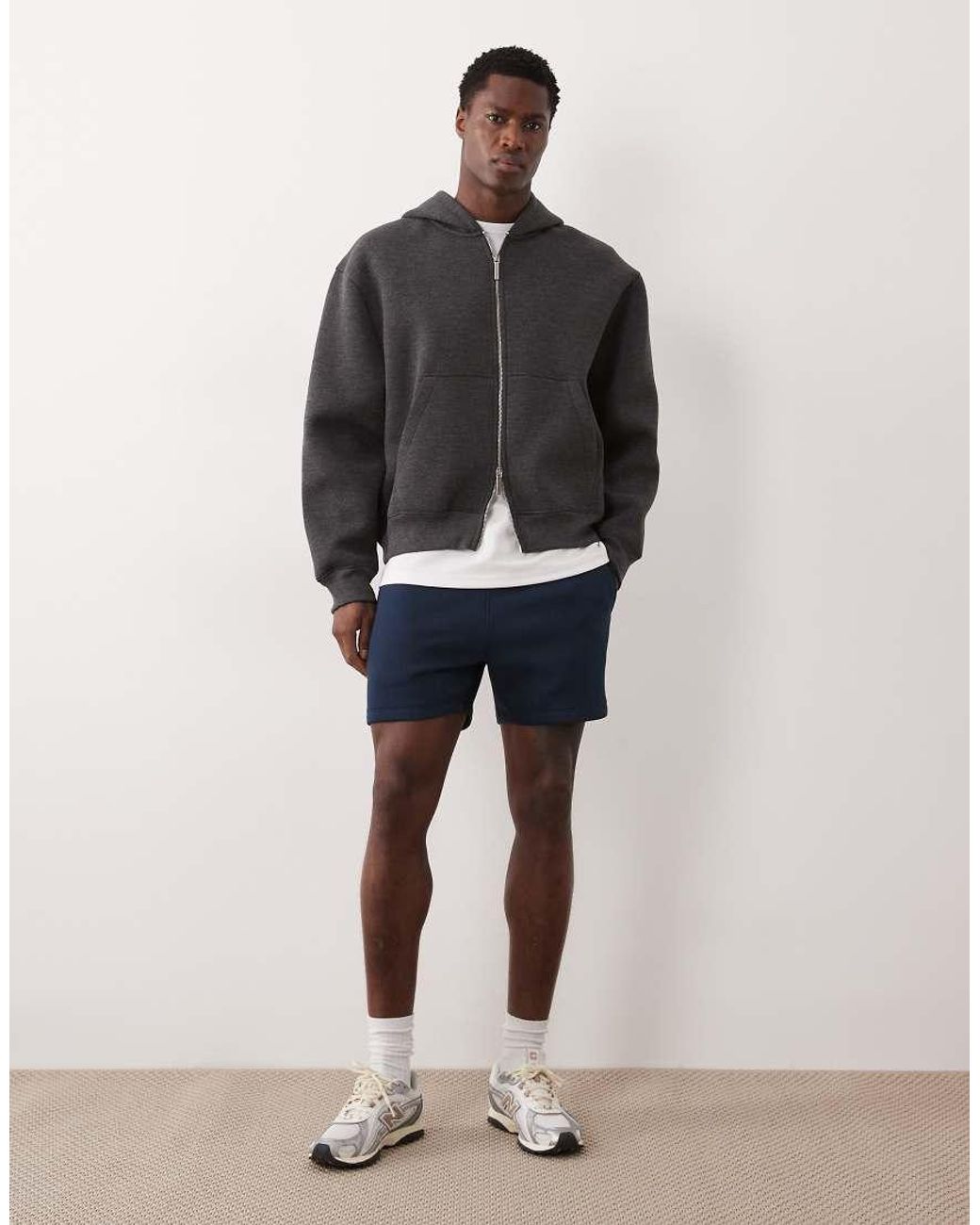ASOS Multicolor Slim Fit Shorter Jersey Shorts With Contrast Side Piping for men