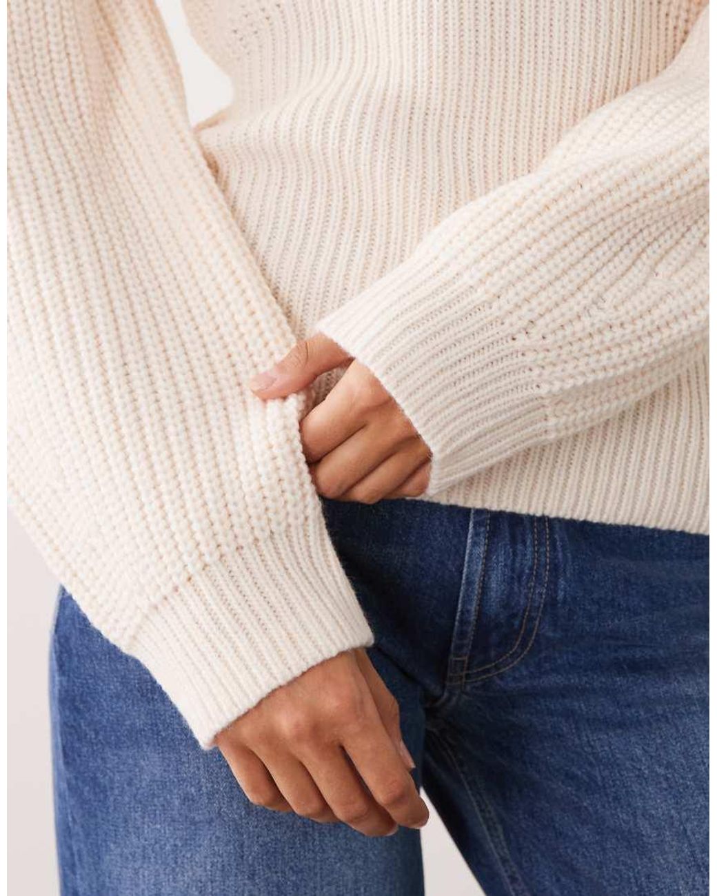 ASOS Natural Banana Sleeve Waisted Sweater