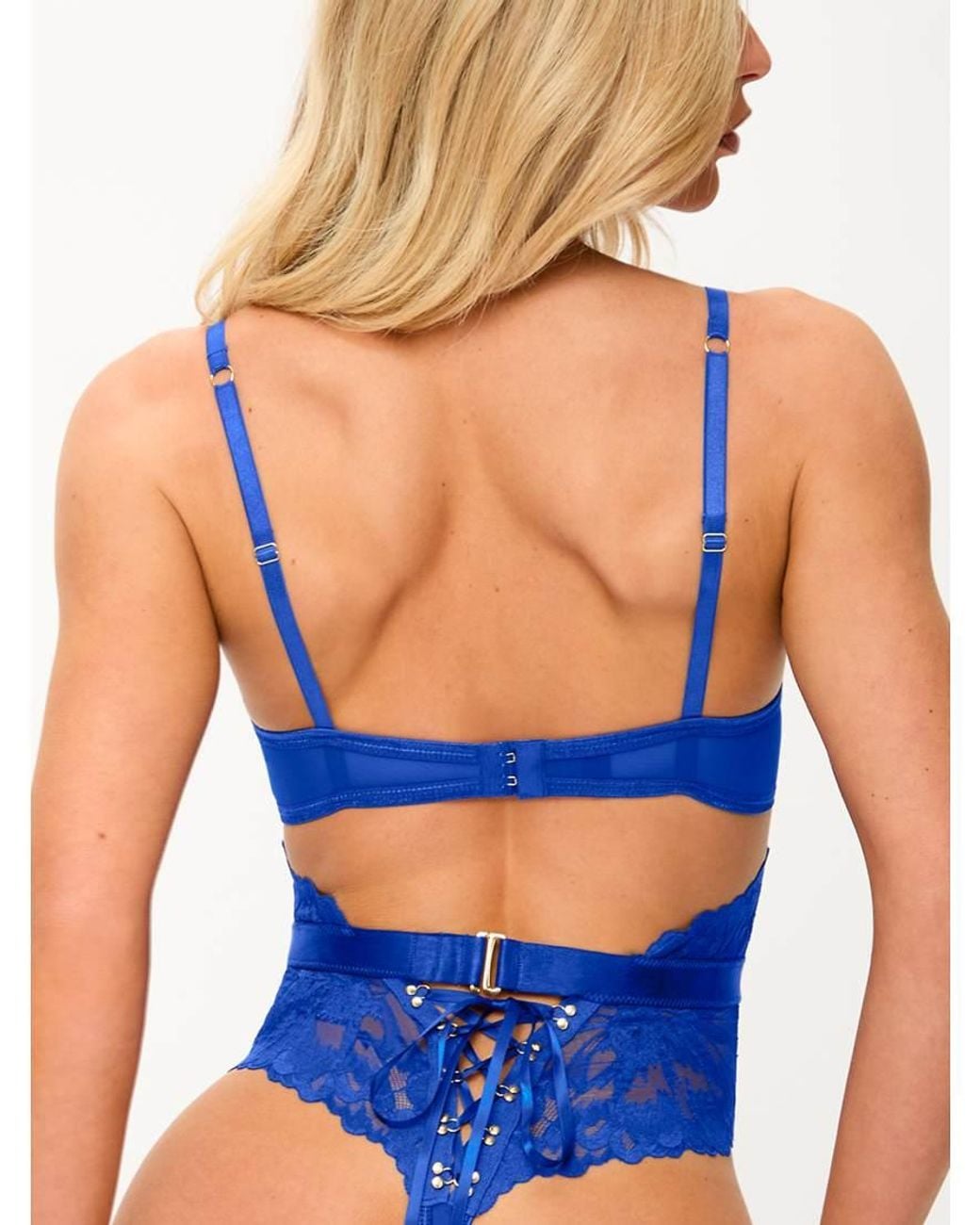 Ann Summers Blue Radiant Desires Lace Crotchless Lingerie Body