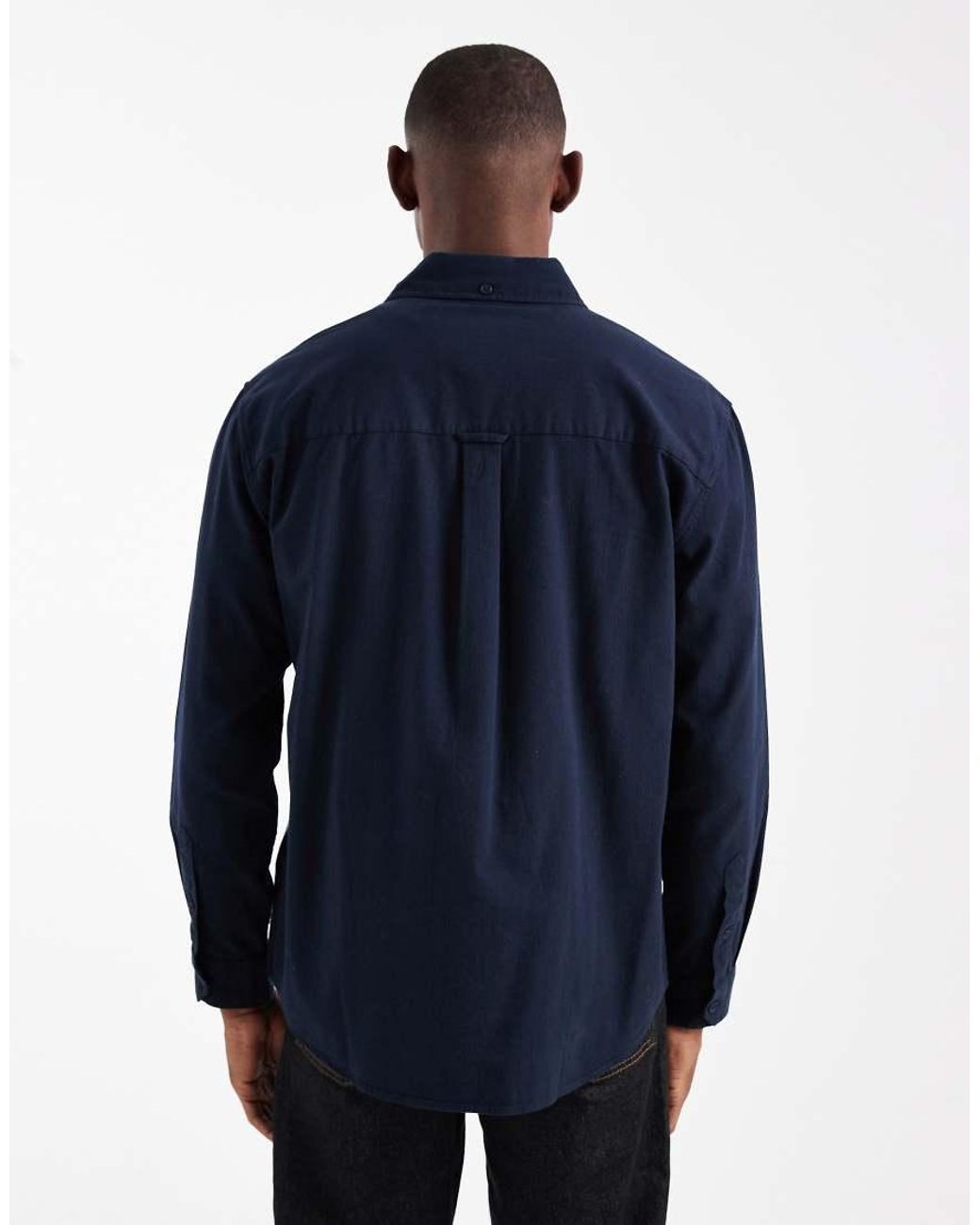 Farah Blue Netherton Long Sleeve Corduroy Shirt for men