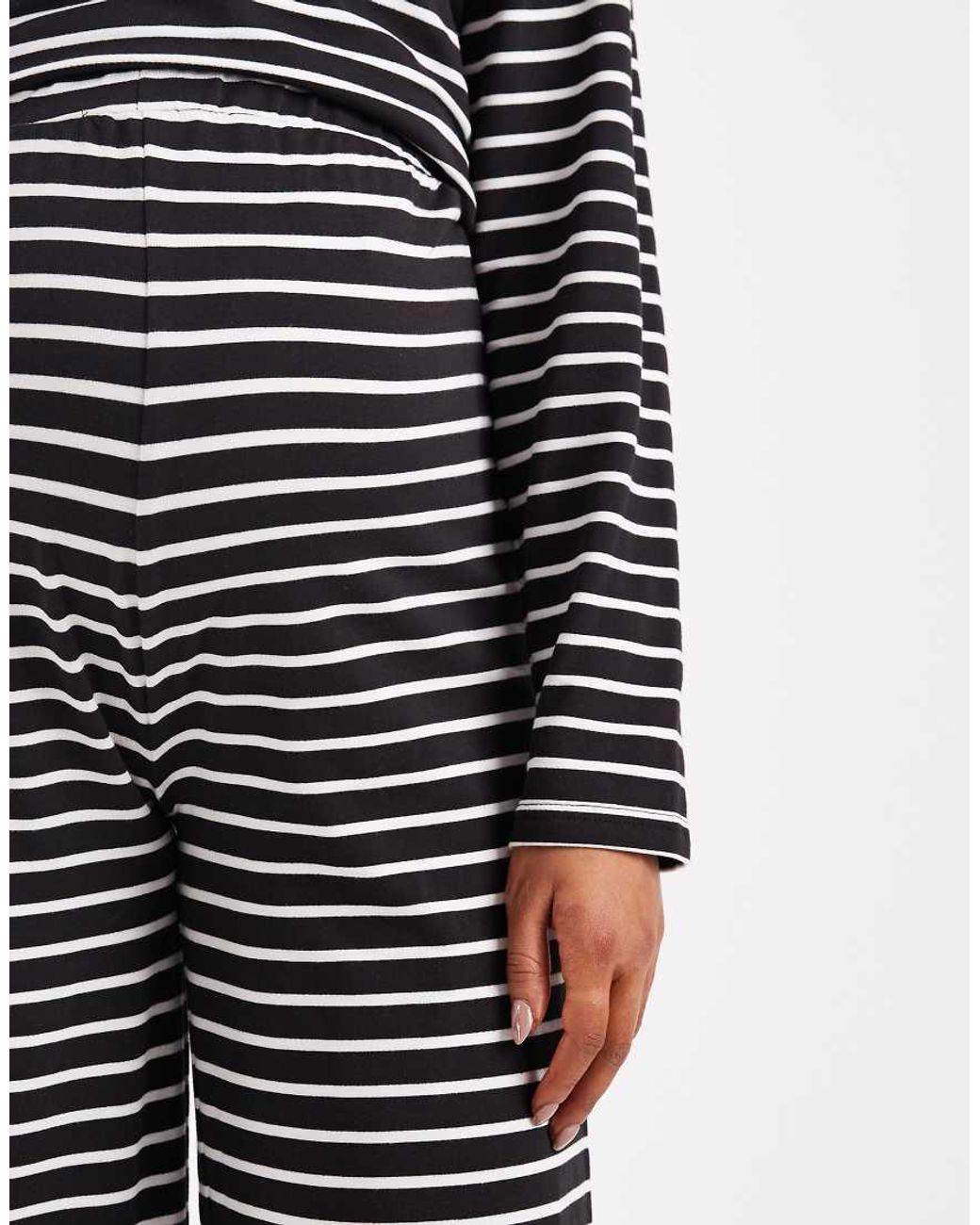 Mama.licious Blue Mamalicious Maternity Soft Jersey Wide Leg Trouser Co-ord