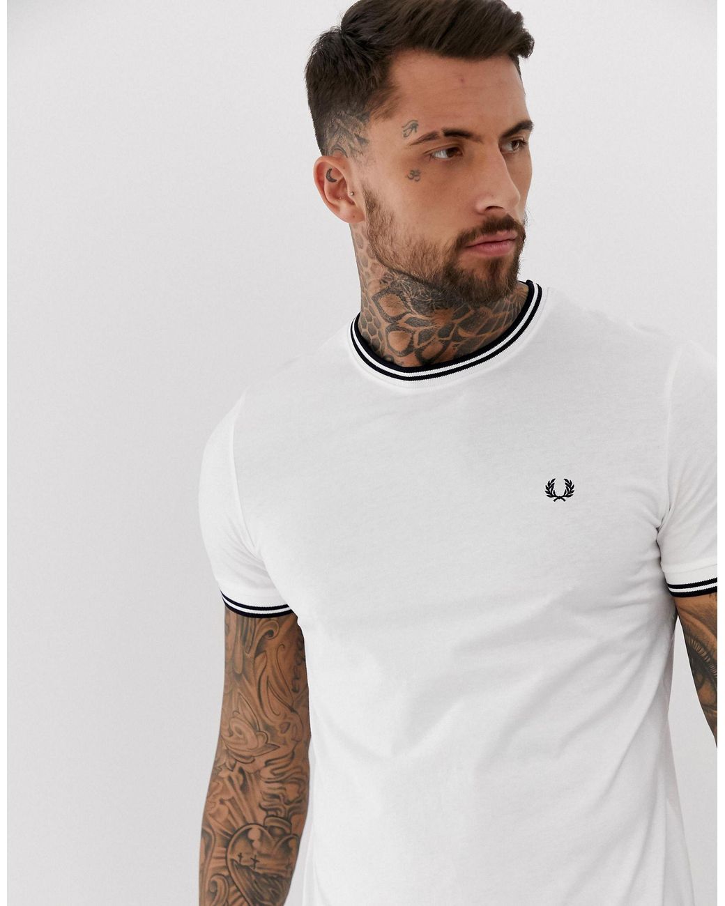 fred perry twin tipped t shirt white