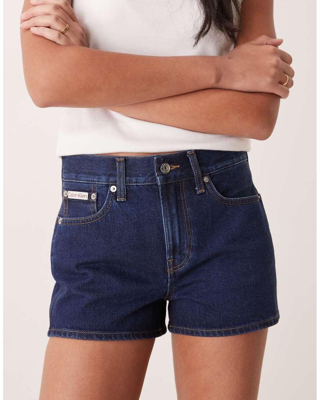 Calvin Klein Blue Archive Mini Denim Hot Pant