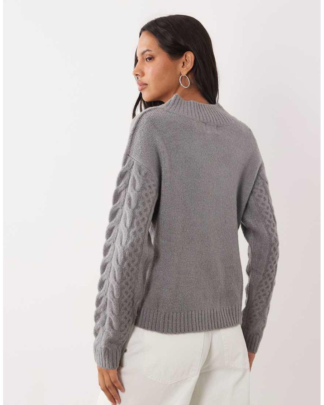 Brave Soul Gray V-Neck Argyle Knit Jumper
