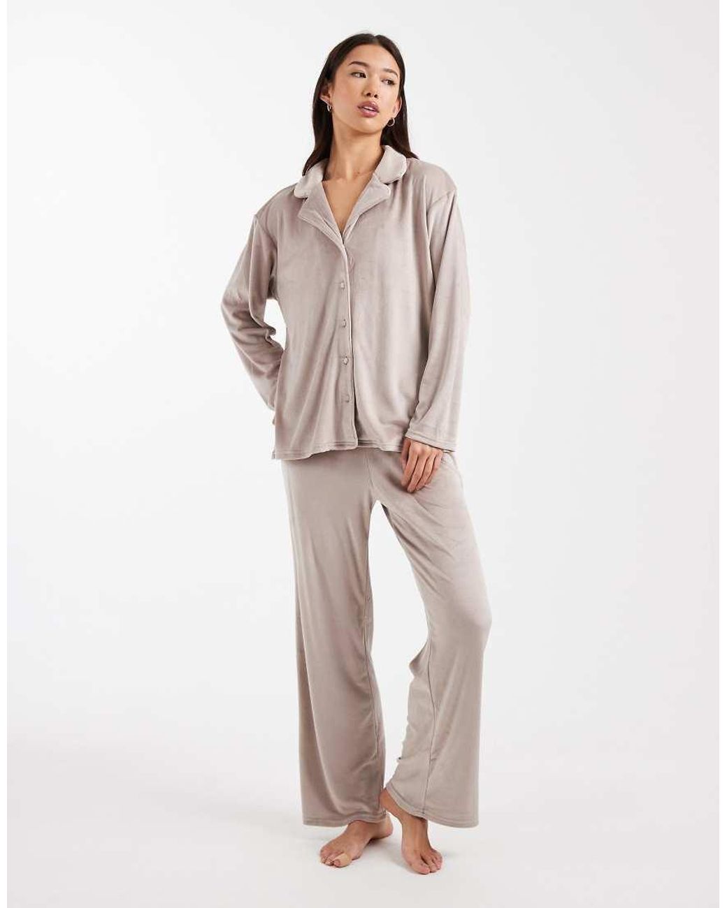New Look Natural Velvet Soft Touch Pyjama Set