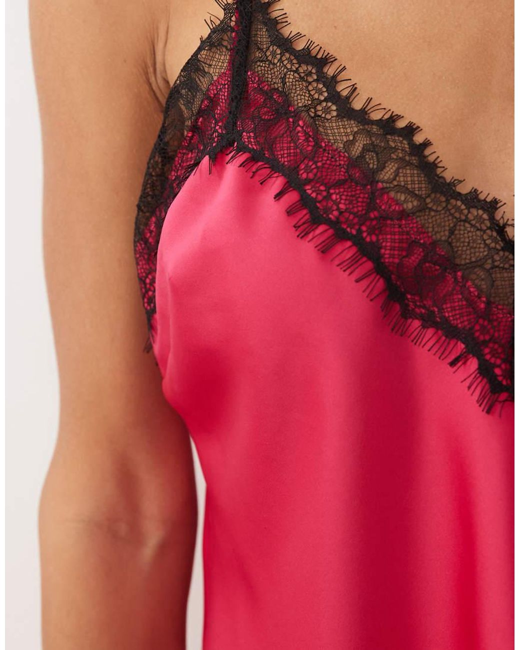 Ann Summers Red Cerise Lace Trim Cami Set