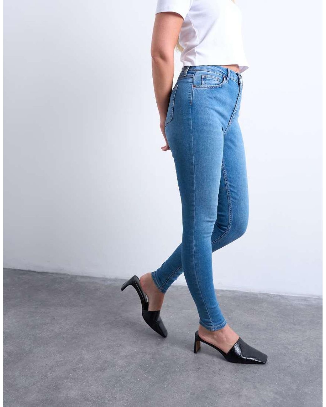 Topshop Hourglass Blue Jamie High Rise Skinny Jean