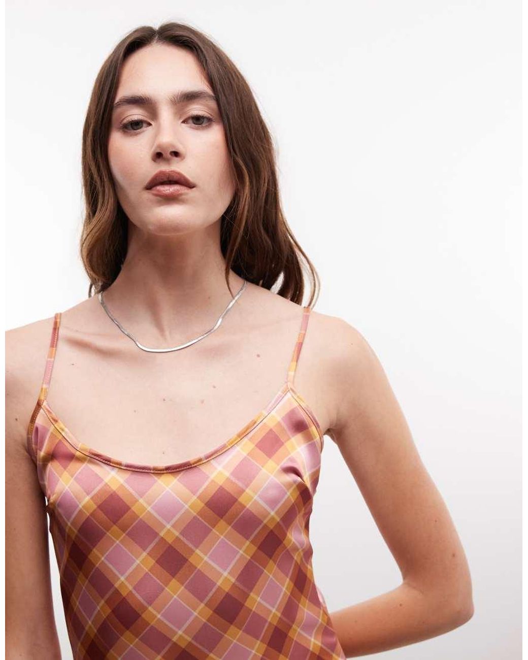 Reclaimed Vintage Pink Satin Slip Dress