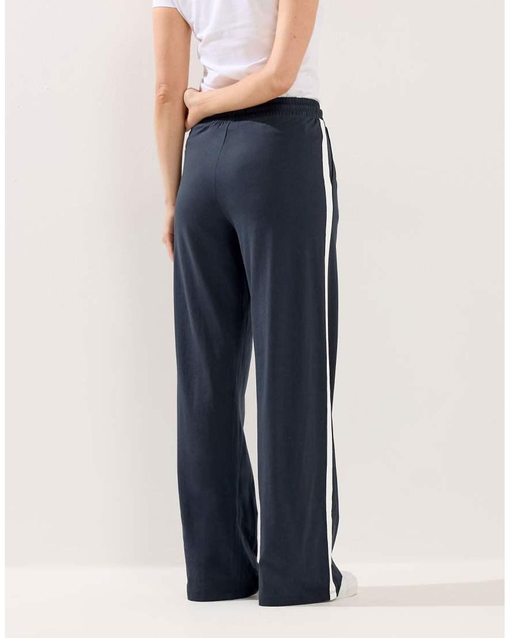 Long Tall Sally Blue Pipe Detail Wide Leg Joggers