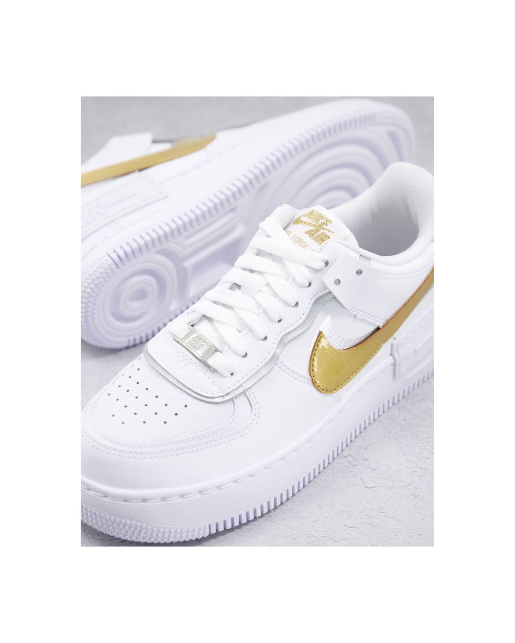 Nike Air Force 1 Shadow - Sneakers In , Goud En Zilver in het Wit | Lyst NL