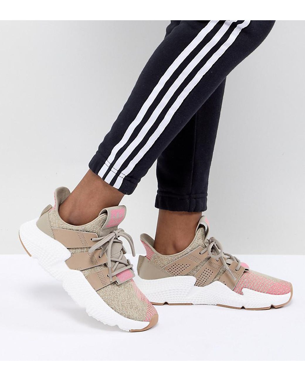 adidas Originals Prophere Trainers In Beige And Pink in Natural | Lyst