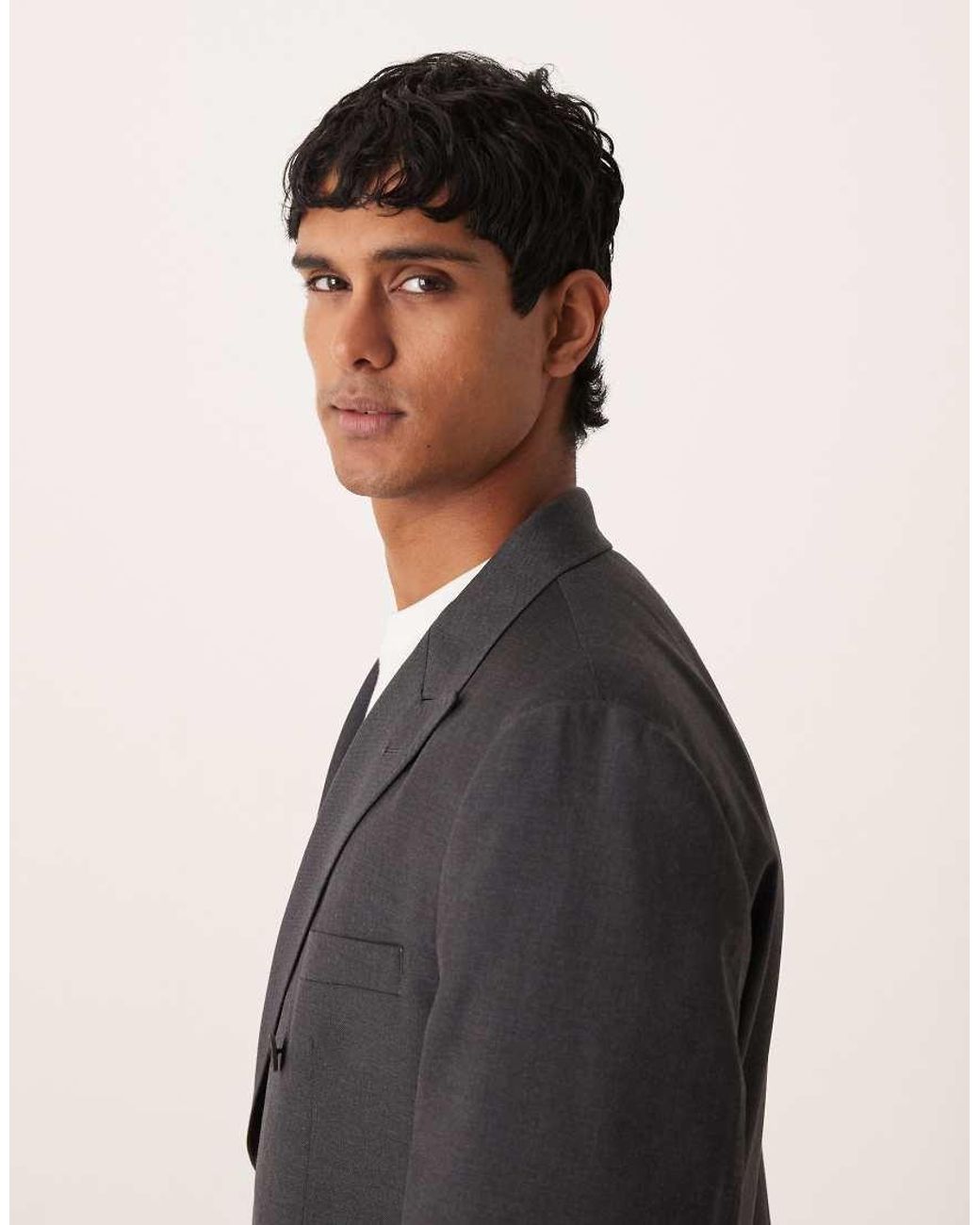 Mango Gray Siena Premium 100% Wool Double Breasted Suit Blazer for men