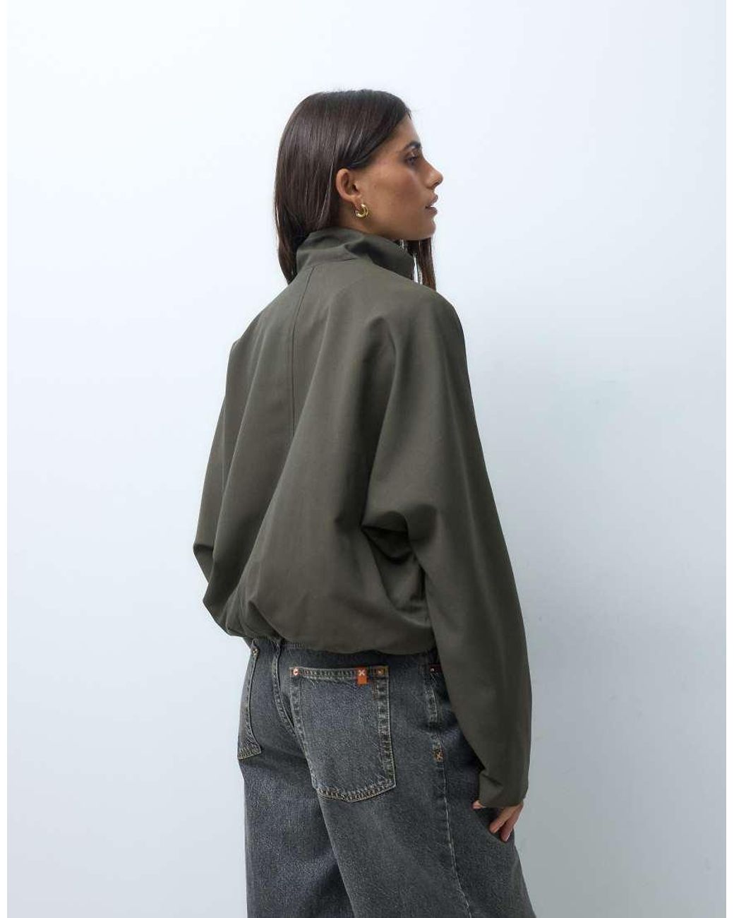 ASOS Black Tailored Cropped Track Jacket