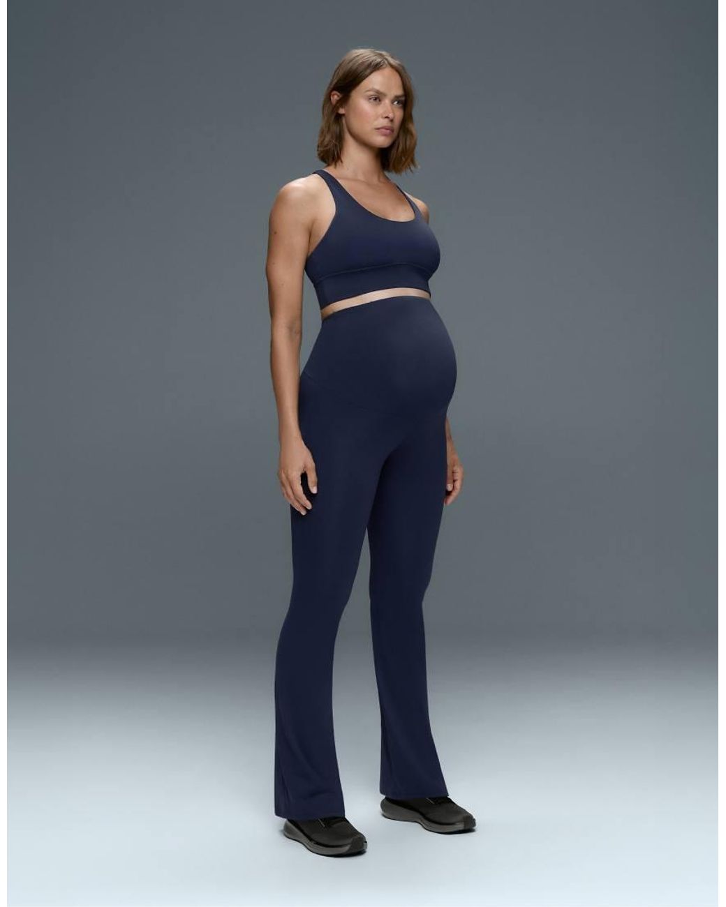 Oysho Blue Maternity Comfortlux 80Cm Flare Trousers