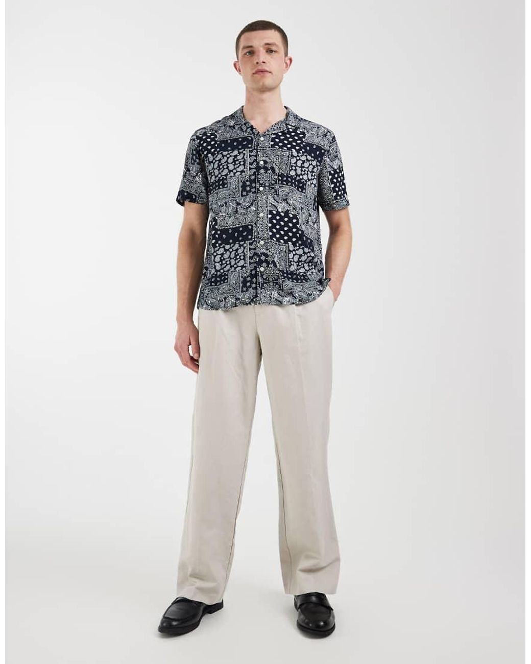 Blend Regular-Fit Overhemd Met Bandanaprint in het Blue voor heren
