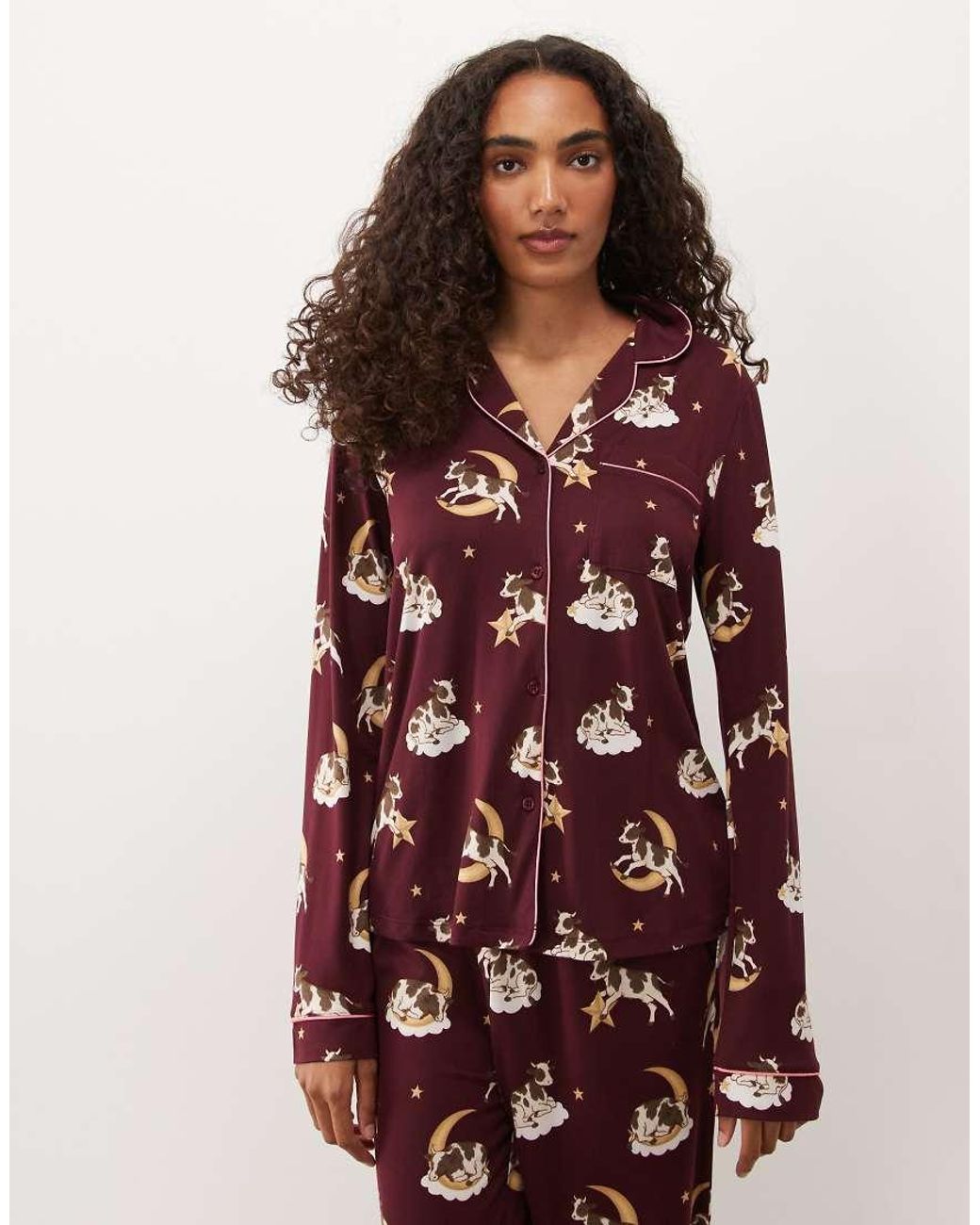 Chelsea Peers Red Super Soft Button Up Pyjama Set