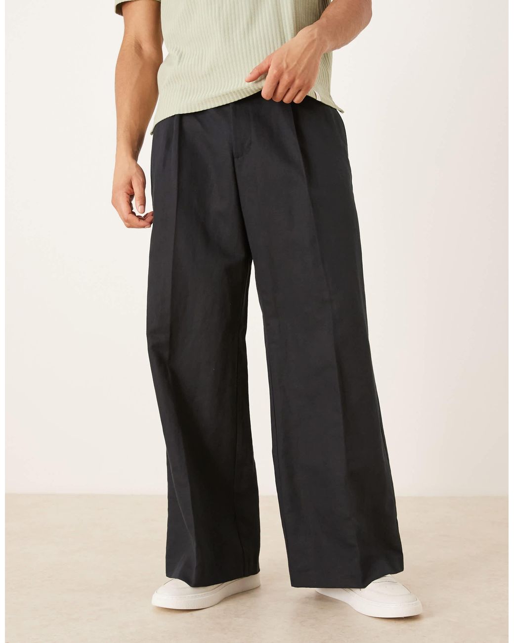 knee length dresses for ladies Tapered-Fit Stretch Dress Pants for Tall Men in Black 38 / 40 / Black