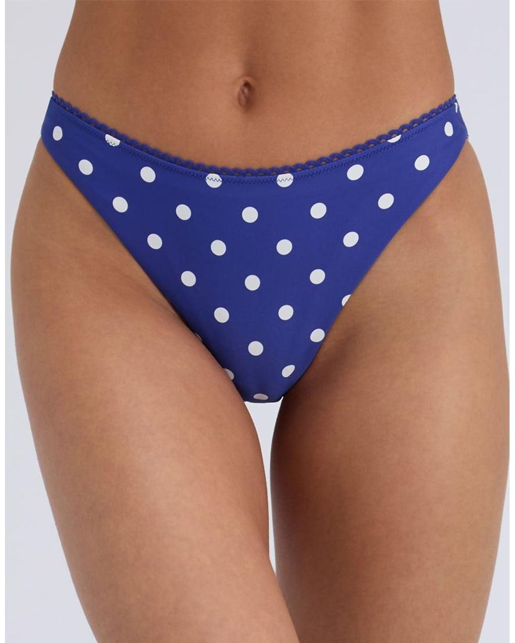 Boux Avenue Blue Hydra Brief Bikini Bottoms Summer Polka Dot Classic Swimwear