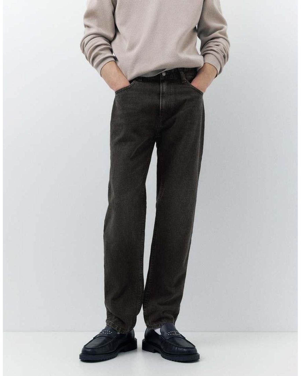 Pull&Bear Black Straight-leg Vintage Jeans for men