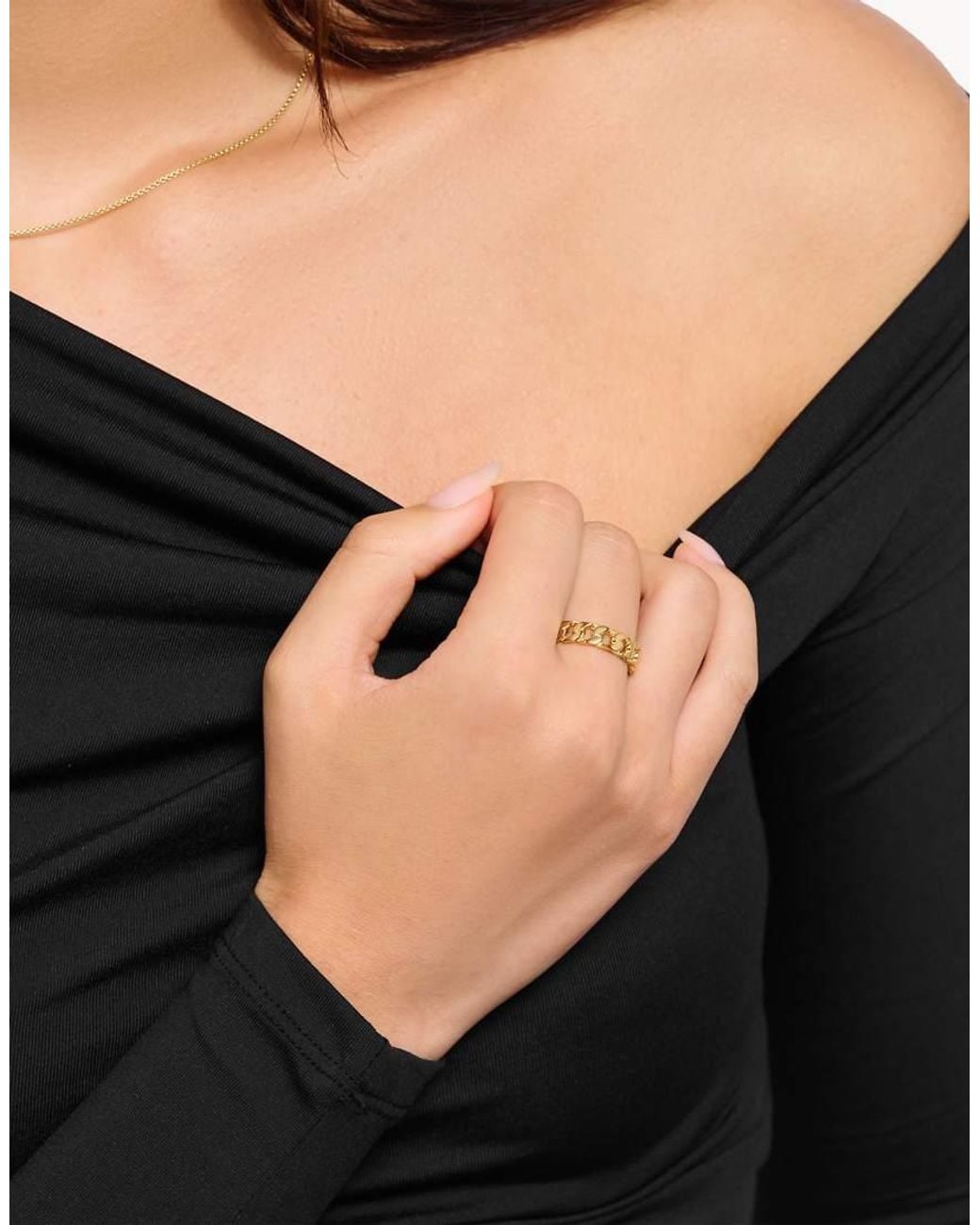 Thomas Sabo Metallic Plated Ring With Chain Links