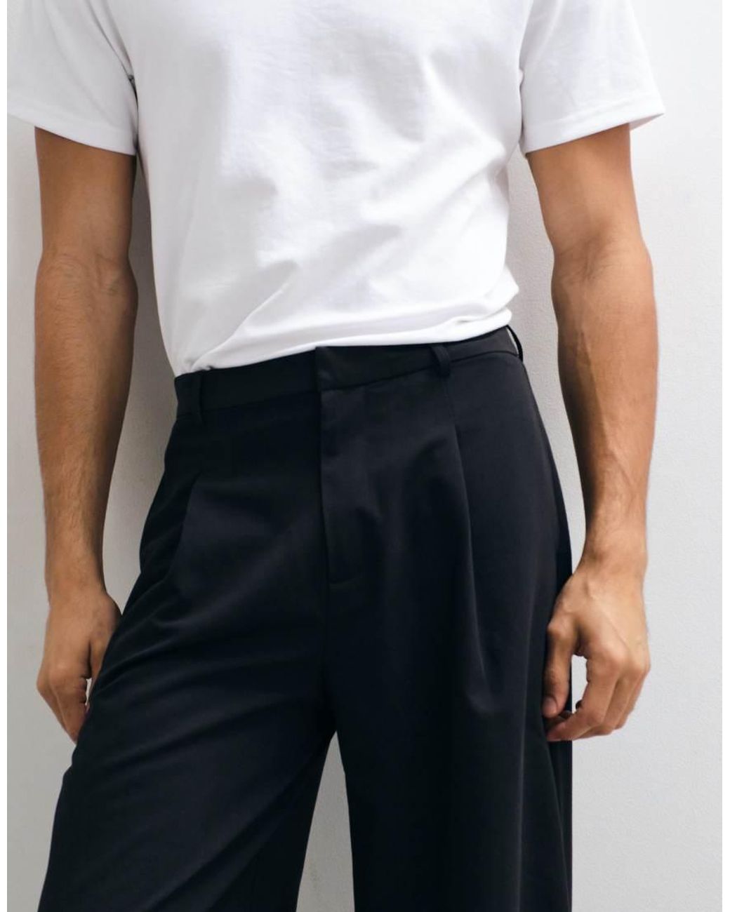 Collusion Blue Pleated Wide Leg Pant for men