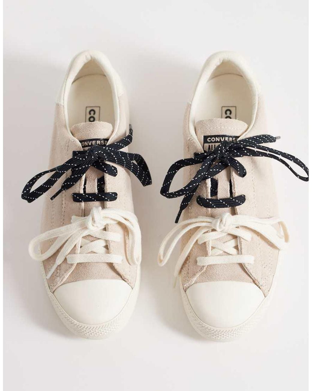 Converse White Chuck Taylor Lo Trainers With Double Lace