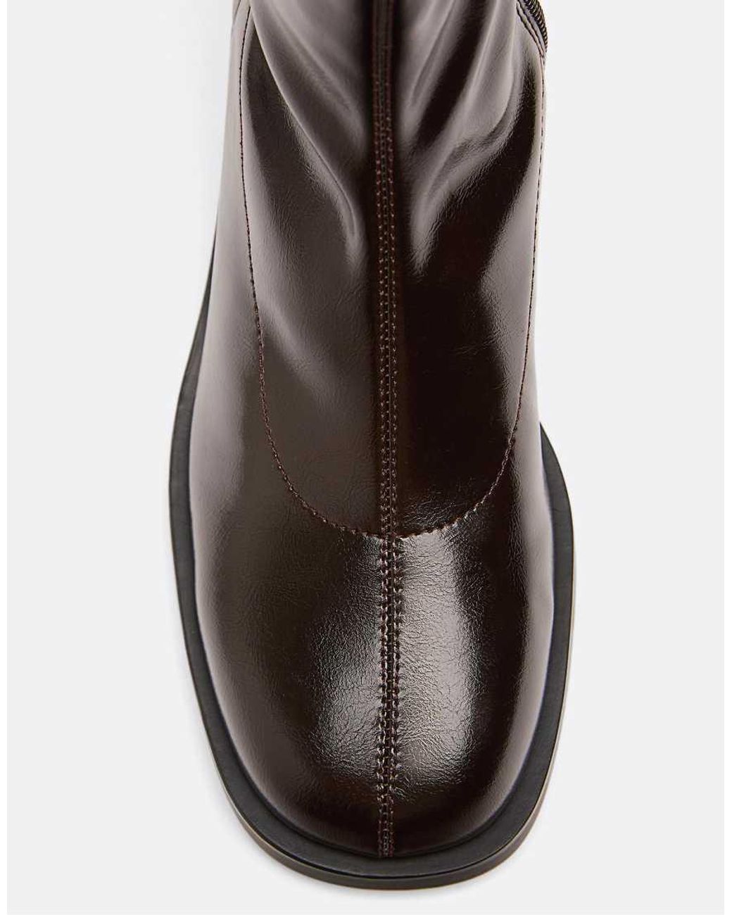Stradivarius Black Stretch Flat Ankle Boot