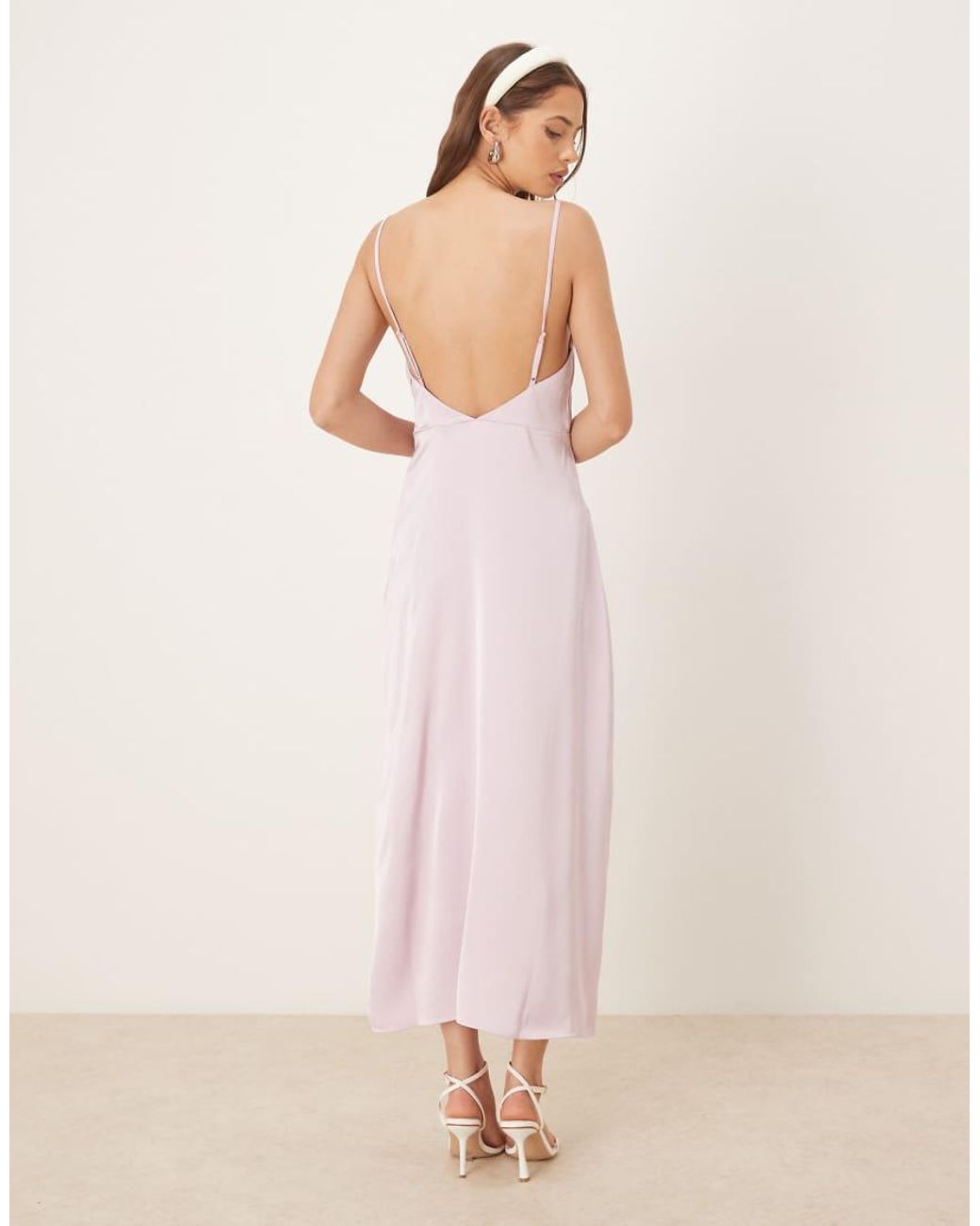 Vila Purple Satin Cowl Neck Maxi Dress