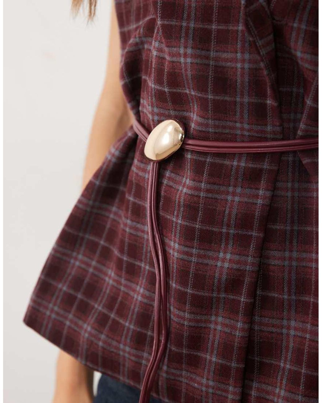 Threadbare Purple Tailored Belted Top