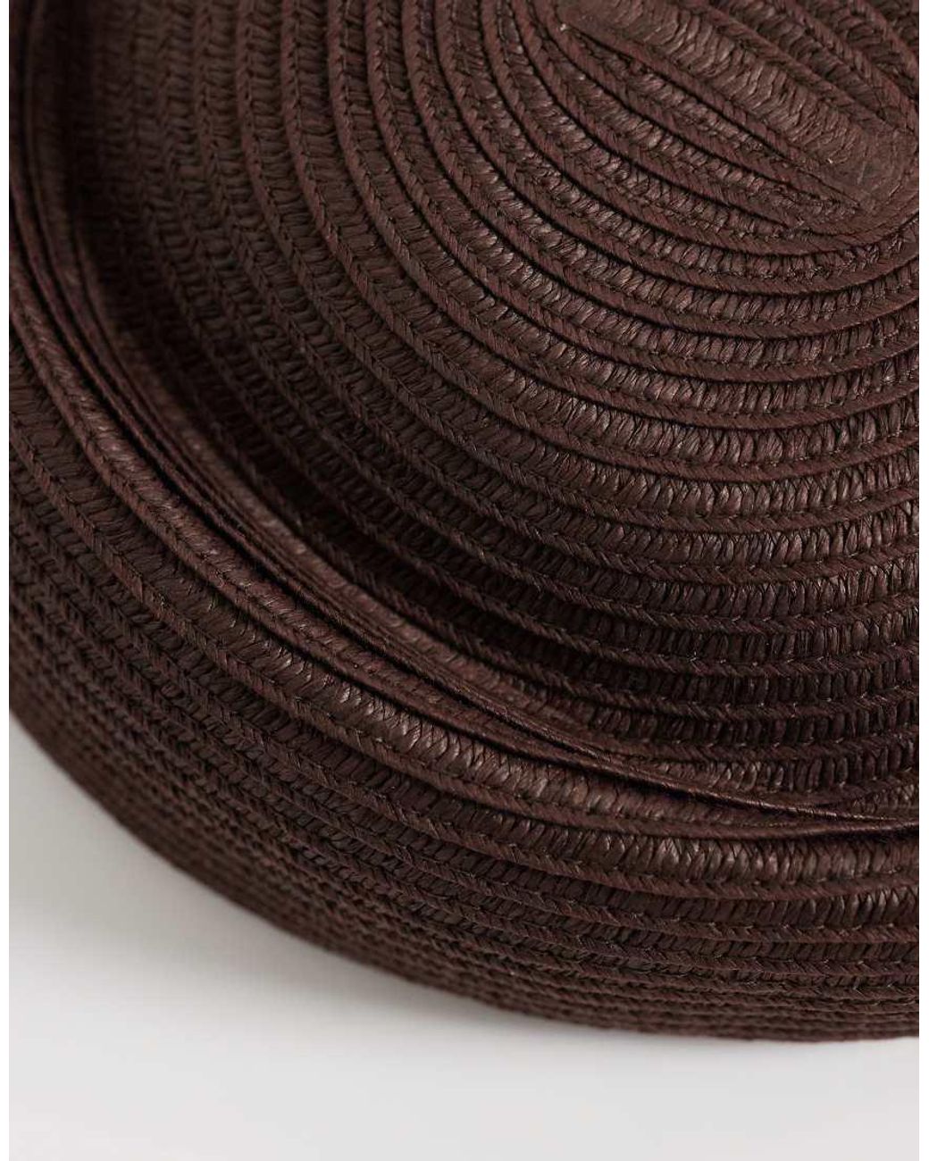 ASOS Brown Straw Pillbox Hat