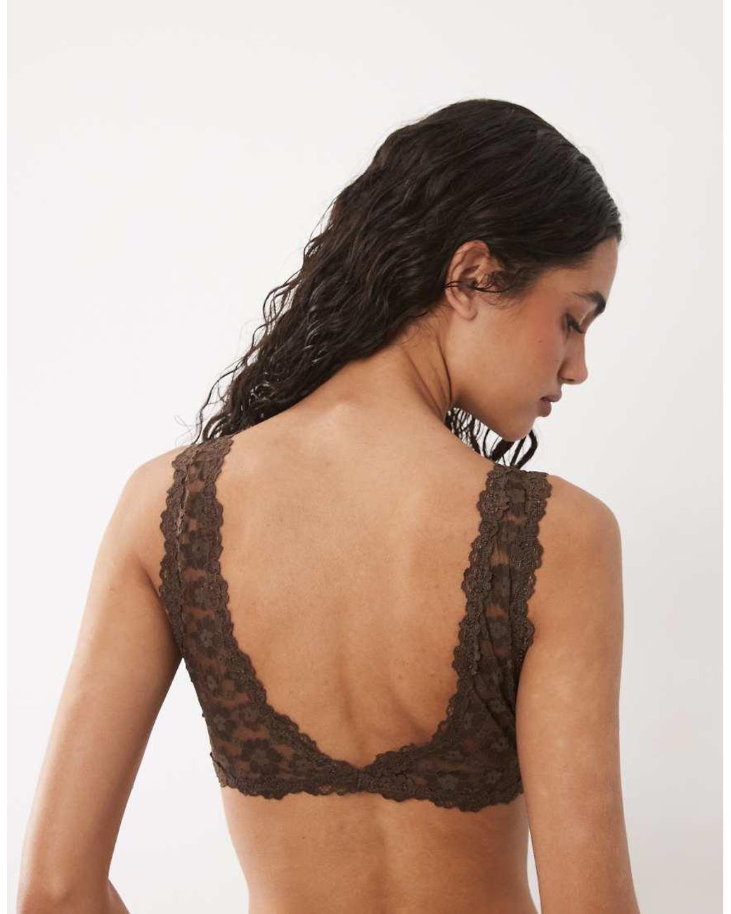 ASOS Brown Ava 2 Pack High Apex Lace Bralette