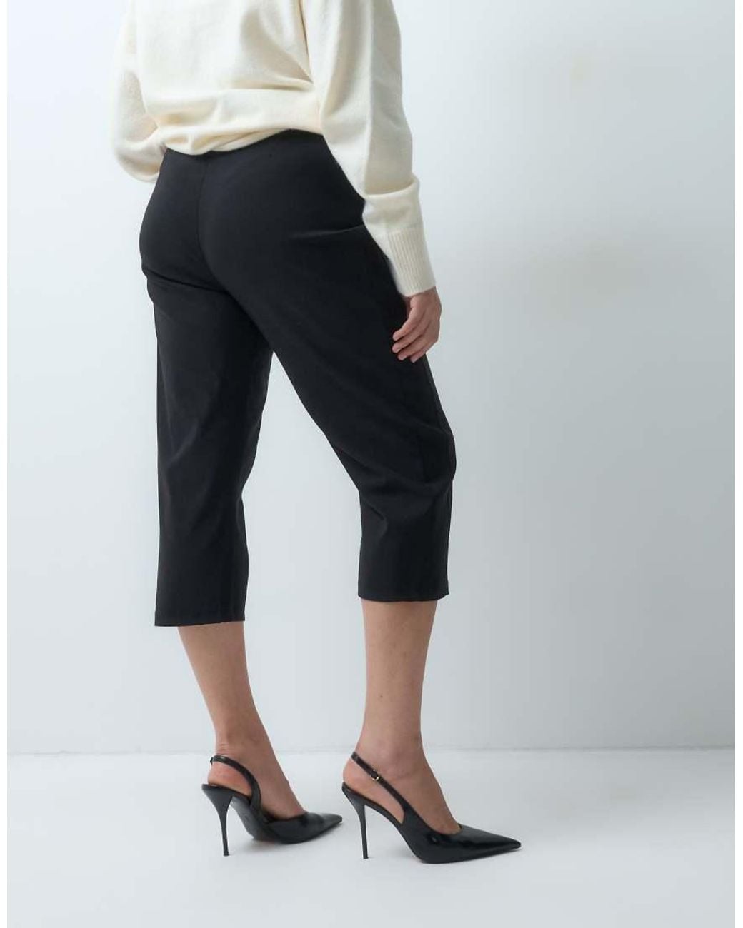 ASOS Blue Asos Design Curve Bengaline Capri Trouser With Side Panel Details