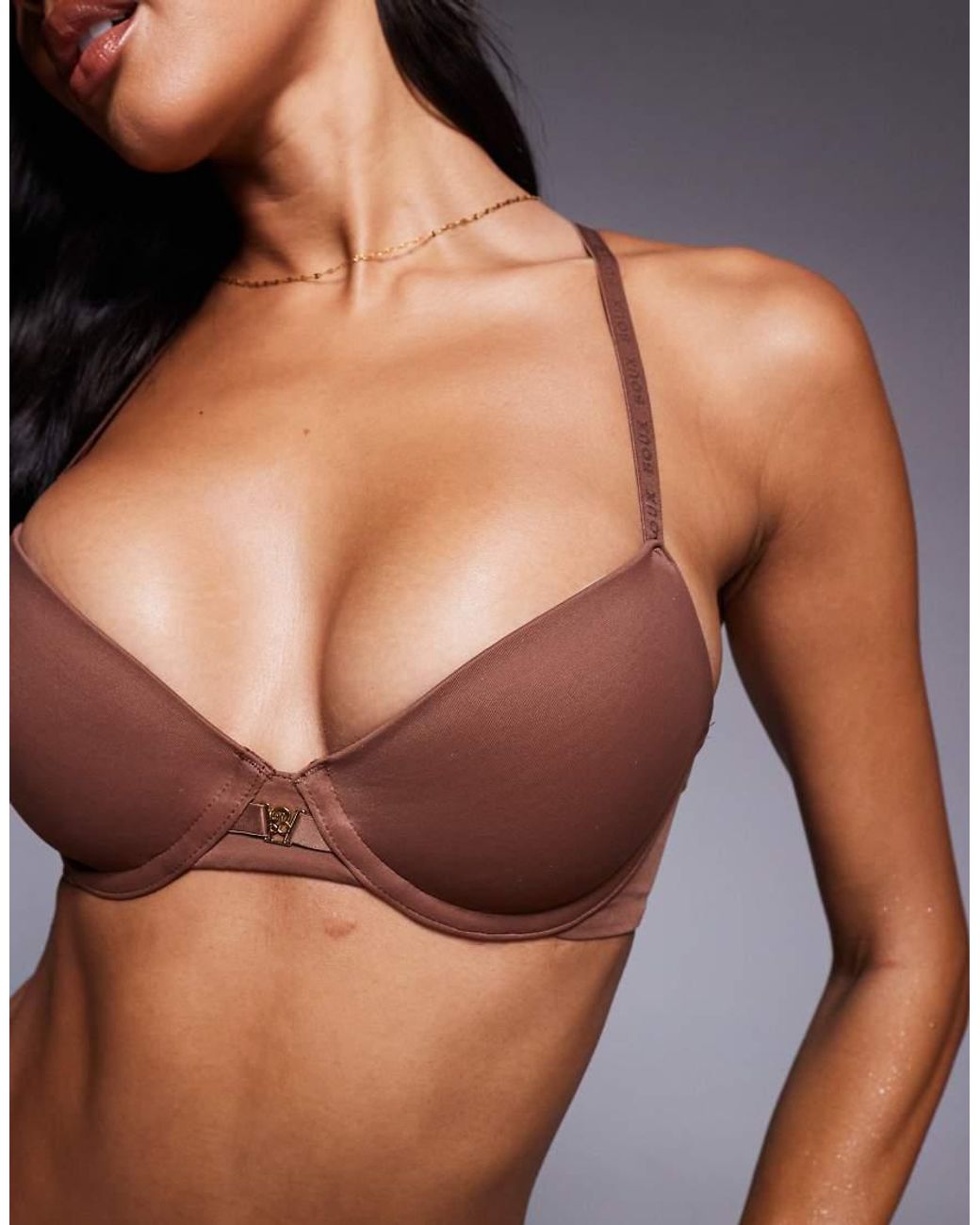 Boux Avenue Brown Ultra Light Microfibre Plunge T-Shirt Bra